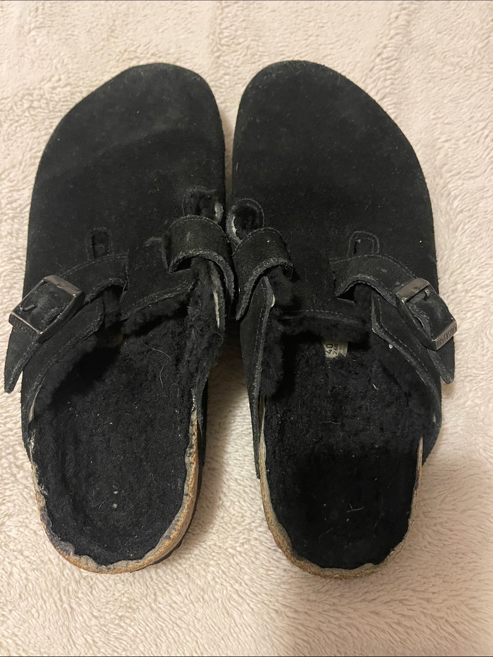 Birkenstock Suede Slip On Shoes with Buckle Women’s 40 black - Picture 5 of 6